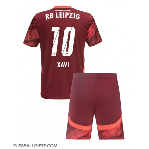 RB Leipzig Xavi Simons #10 Fußballbekleidung Auswärtstrikot Kinder 2024-25 Kurzarm (+ kurze hosen)